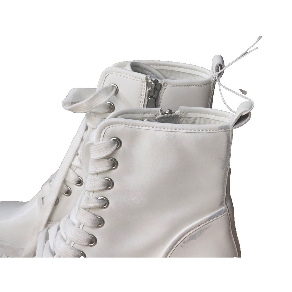 Steve Madden Women's Bloomed White BL000361 Leather Lace-Up Boots Size 7.5 - Picture 11 of 16